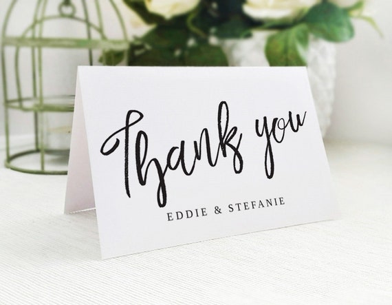 Printed Personalized Thank You Cards Thank You Cards Cheap Etsy