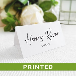 Place name cards custom Wedding placecards folded  Placement cards with meal icons  Table name cards   Tent card