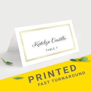 Name place cards with gold frame