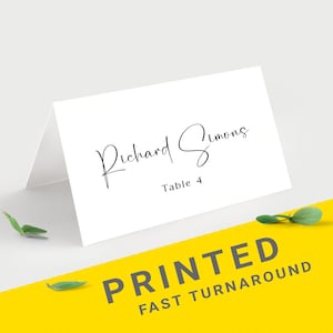 Wedding place cards with meal choice | Table name cards Folded | Custom placement cards | Dinner table place Cards Personalized and printed