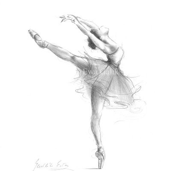 Ballerina Print, Ballerina Sketch, Ballerina Drawing, Print Ballet, Ballet Dancer, Print of Dancer, Ballet Art, Ballerina Art, Gift for Her