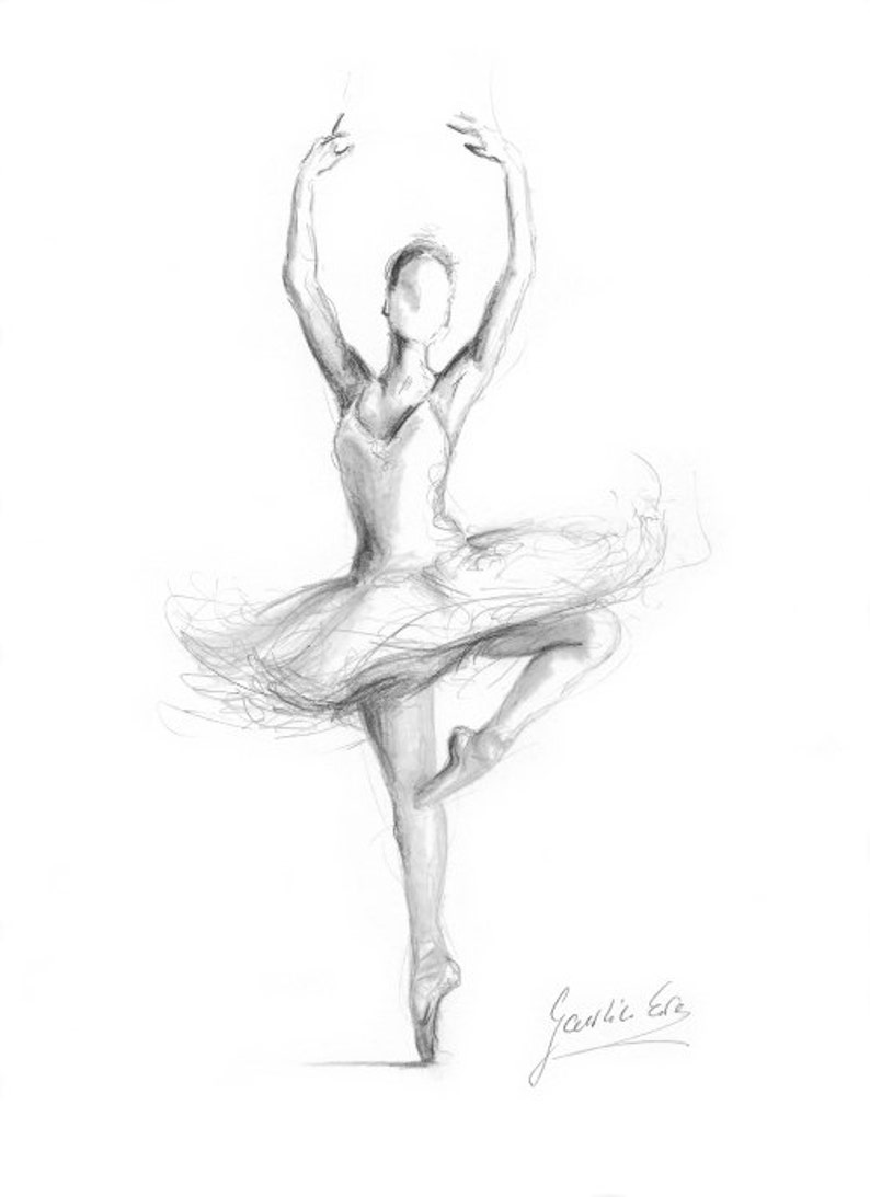 Set of 3 Ballerina, Ballerina Prints, Ballerina Sketch, Ballerina Art Print, Ballerina Drawing, Girl Room Décor, Gift for Girl image 5