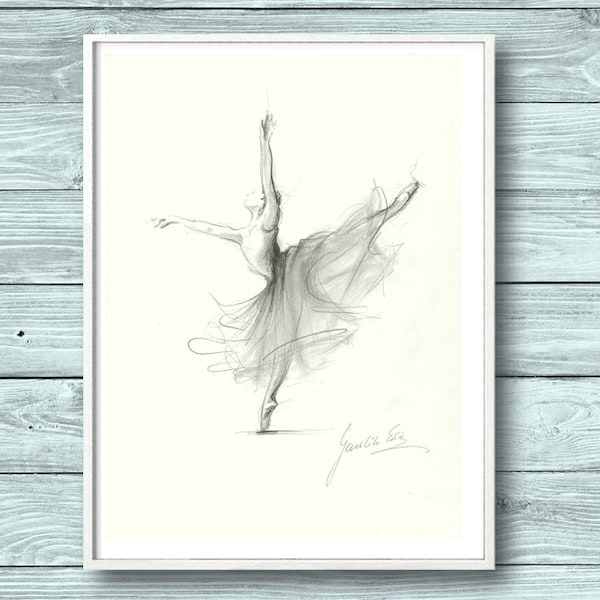 Impression ballerine, Croquis de Ballerina, Dessin de Ballerina, Ballet d'impression, Danseur de Ballet, Impression de Danseur, Ballet Art, Balletrina Art, Cadeau pour elle