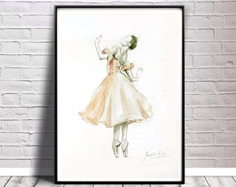 Ballerina Print, Pink Ballerina, Ballerina Drawing, Ballerina Painting, Watercolor, Ballet Illustration, Ballet Art, Ballerina Dancer, Pink