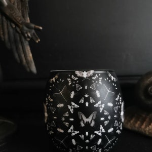 limited edition glass tea light holder, butterfly tea light holder, gothic home decor