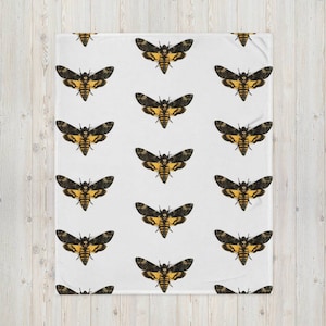 Death head moth Throw Blanket, boho goth, fluffy blanket, Halloween, spooky decor