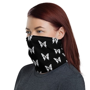 Butterfly Neckwarmer Scarf, Snood, Stretchy Jersey, Infinity Scarf, Knit Scarf, Unisex, Circle Scarf, Neck gaiter