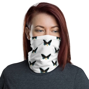Butterfly Neckwarmer Scarf, Snood, Stretchy Jersey, Infinity Scarf, Knit Scarf, Unisex, Circle Scarf, Neck gaiter