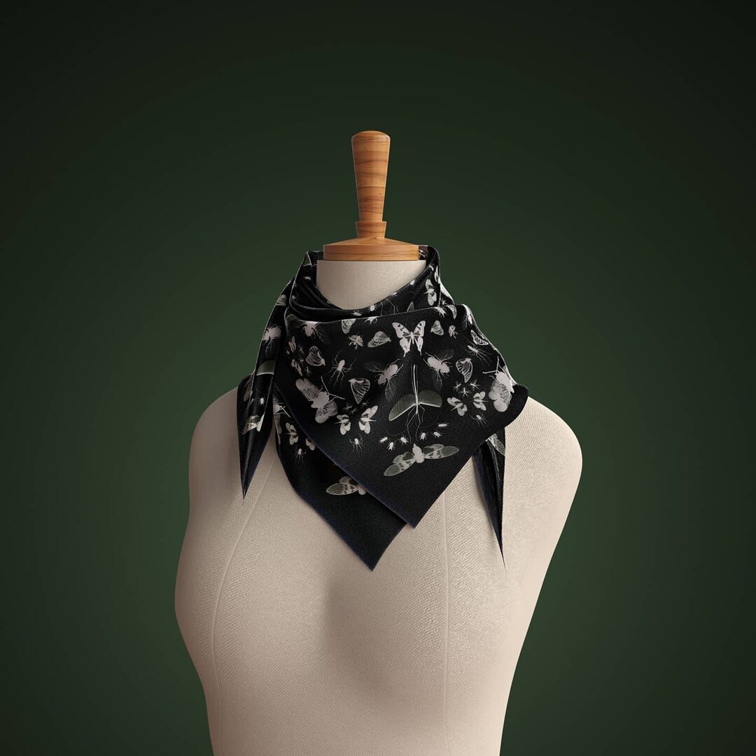 Butterflies Silk Scarf, Insect Scarf, Nature Scarves, Hair Scarves ...