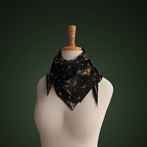 Moth silk scarf,  deaths head moth Scarf,  Nature Scarves, hair scarves , personlised gift for her