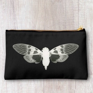 Handgemaakte vlinder print etui, make-up tas, tas, rits etui.