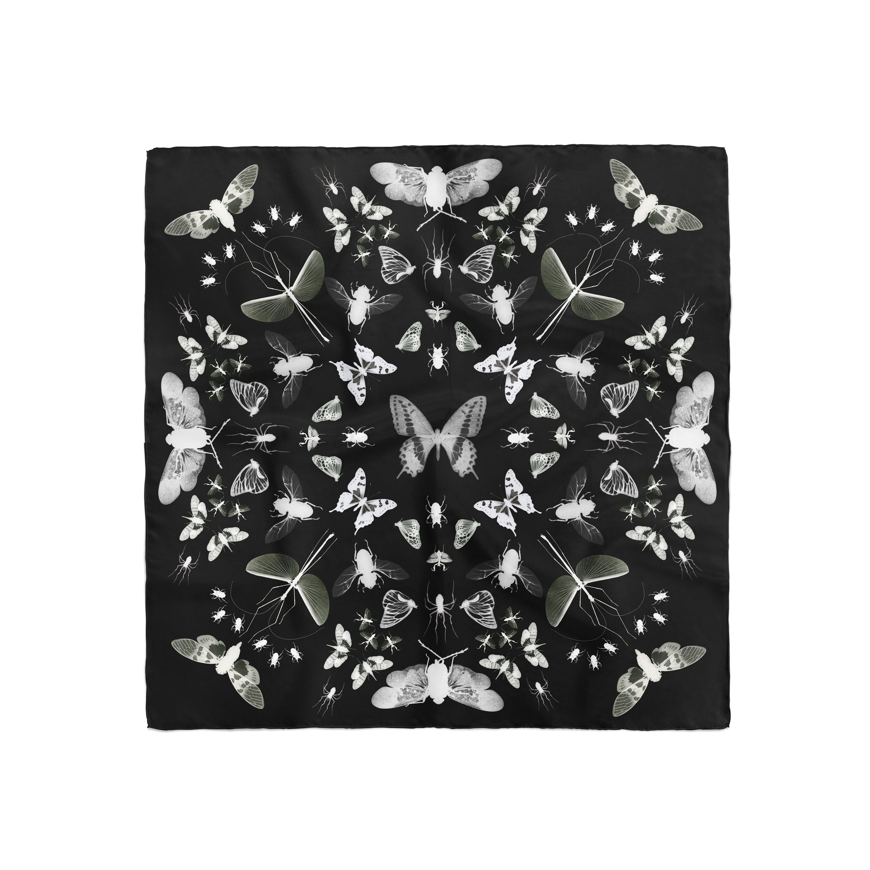 Butterflies Silk Scarf Insect Scarf Nature Scarves Hair - Etsy
