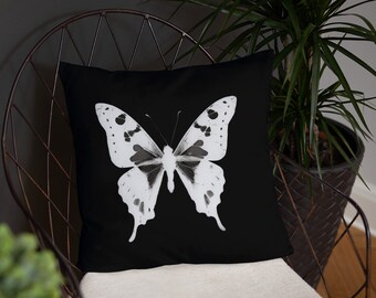 Butterfly Cushion, Gothic Home Decor,  decorative pillow,  pillow case - throw cushion - scatter cushion - printed cushion