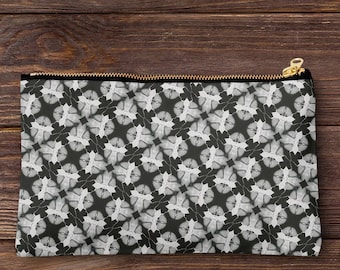 Handmade geometric  print pencil case, make up bag, purse, zipper pouch.