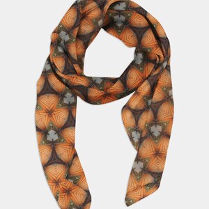 Bohemian silk scarf,  Brown Scarf,  Neck scarf, Summer scarf, Unique scarf gift for her,
