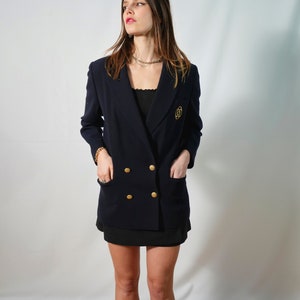 80s FOUKS PARIS blazer bleu marine vintage I madeinfrance I blazer 100% laine I T.40 image 4