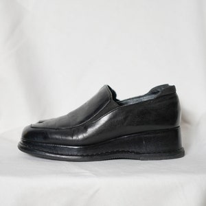 Black vintage slip-on wedge shoes I 90&#39;s I loafer I 90s I size 38
