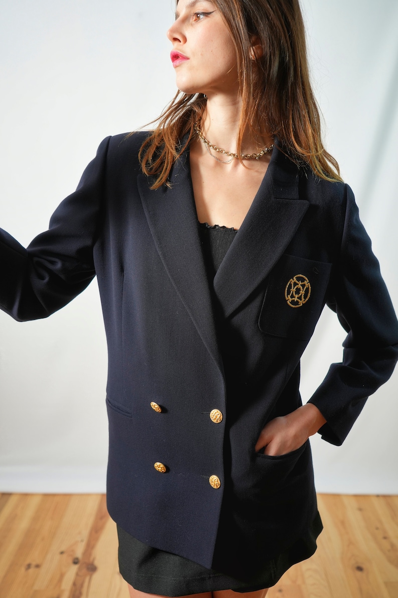 80s FOUKS PARIS blazer bleu marine vintage I madeinfrance I blazer 100% laine I T.40 image 10