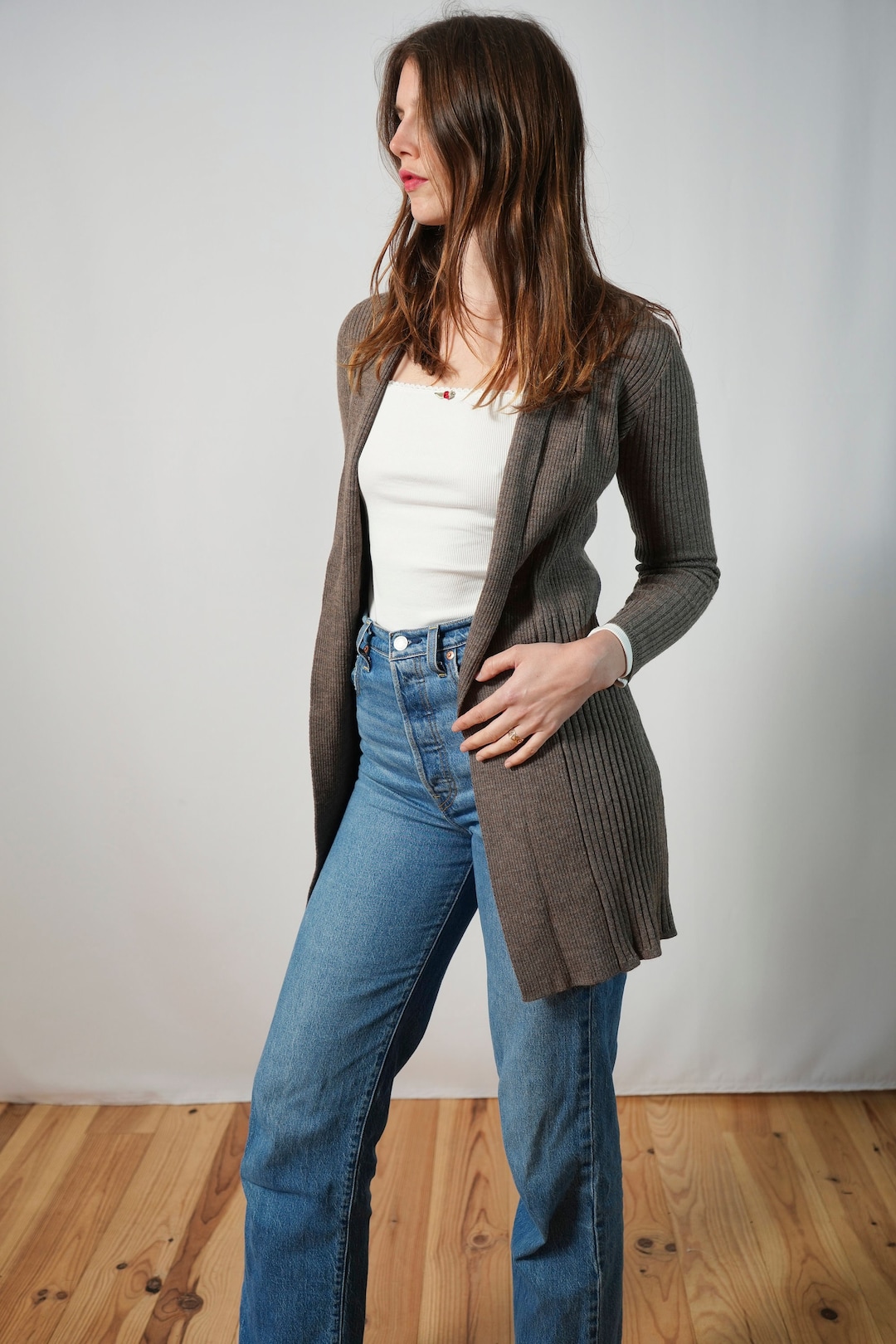 Grain De Malice Gilet Col V Femme - Confort Quotidien Avec Boutons Et Détails Ajourés