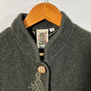 vintage cardigan autrichien I cardigan vert sapin 100% laine I folklore autrichien I taille 38 I gilet en laine image 4