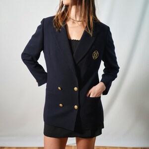 80s FOUKS PARIS blazer bleu marine vintage I madeinfrance I blazer 100% laine I T.40 image 2