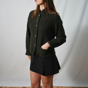 vintage cardigan autrichien I cardigan vert sapin 100% laine I folklore autrichien I taille 38 I gilet en laine image 6