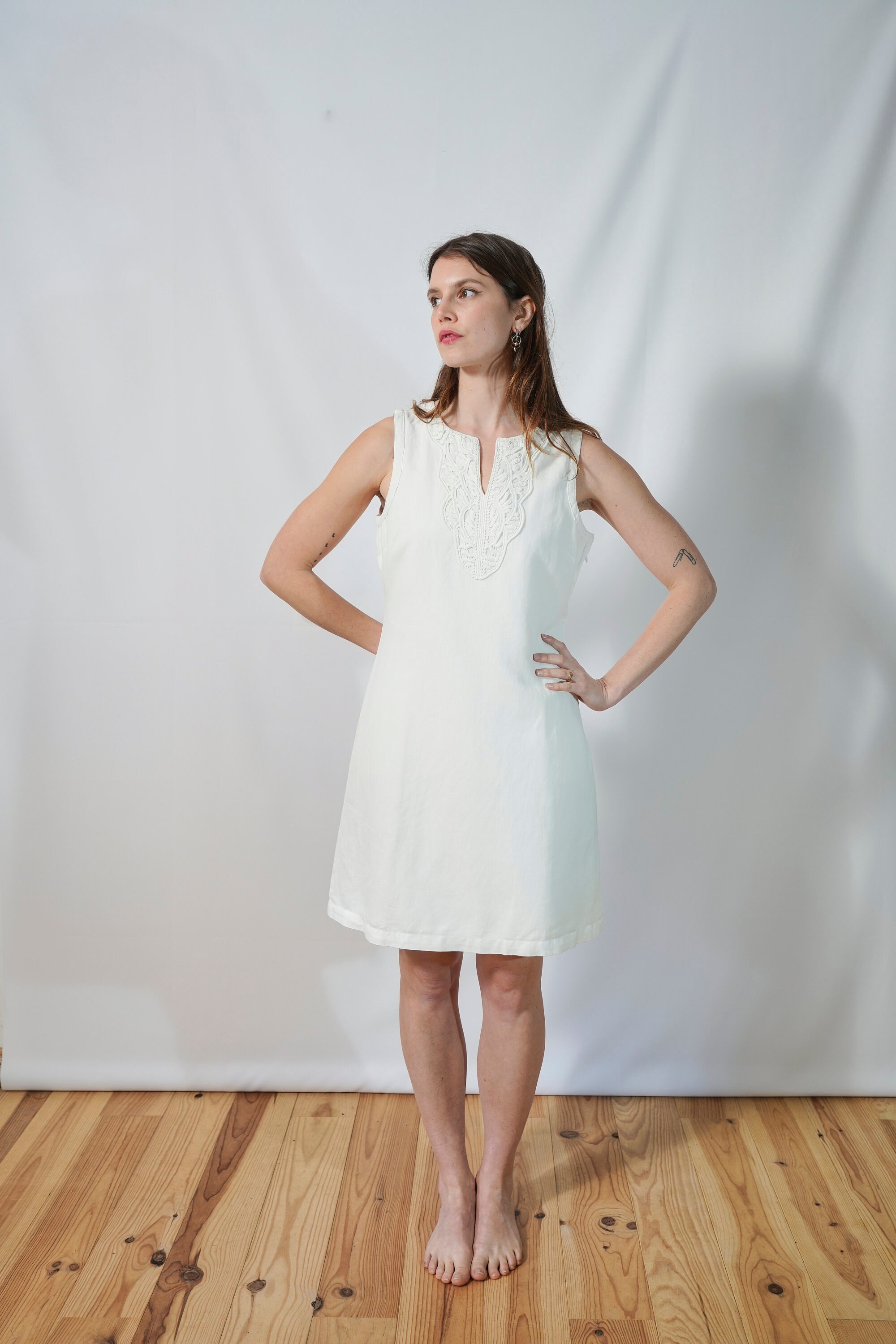 Robe Marine Ancienne Old Navy – Rayonne Lin Rouge Et Bleu – Broderie Bohème SP