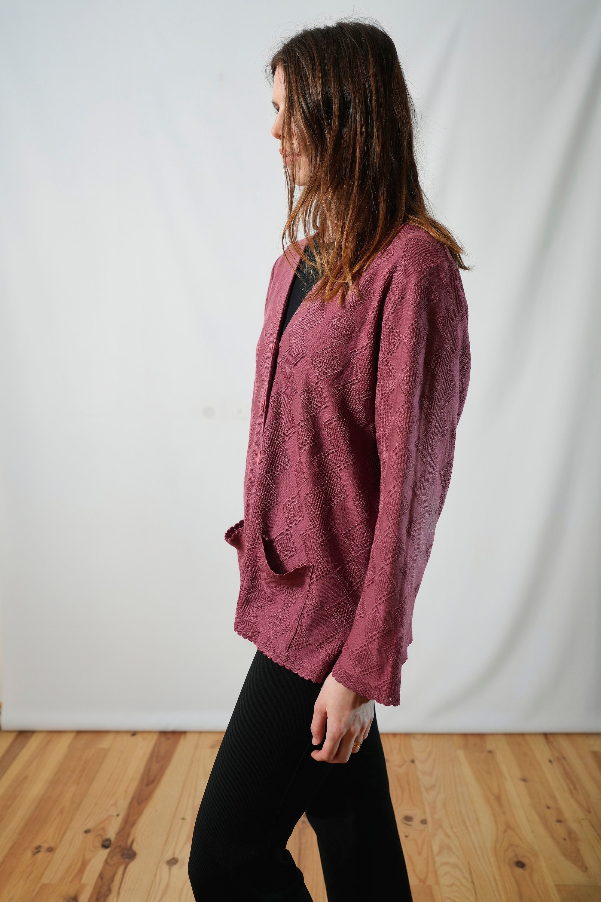 カーディガン france vintage baby pink cardigan. French Vintage Pink Cardigan I Pink Cardigan I Plain I