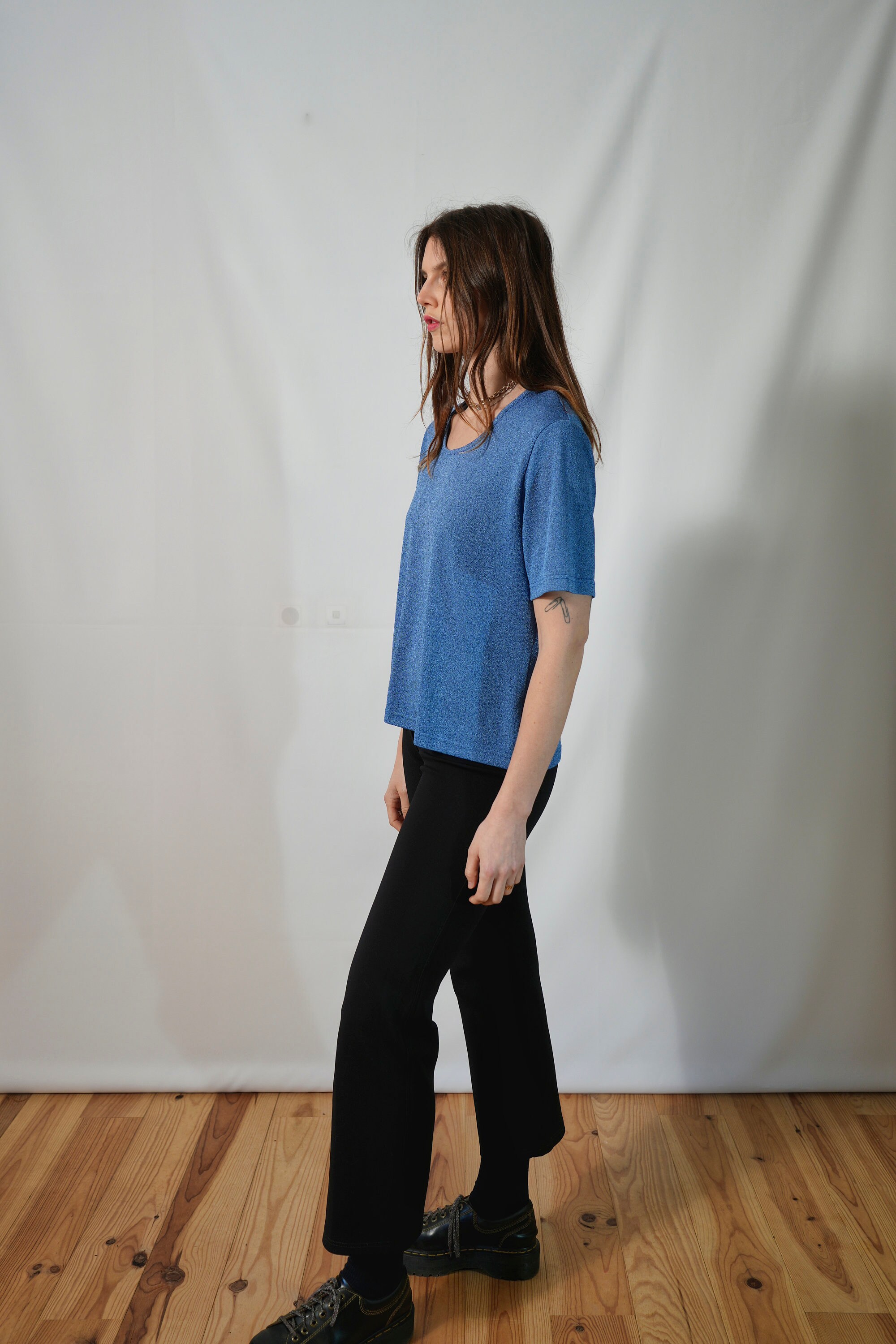 Tee-shirt Voile Imprimé Beige Bleu - Fred Sabatier Taille 52 - Manches Courtes - Occasion Très Bon état