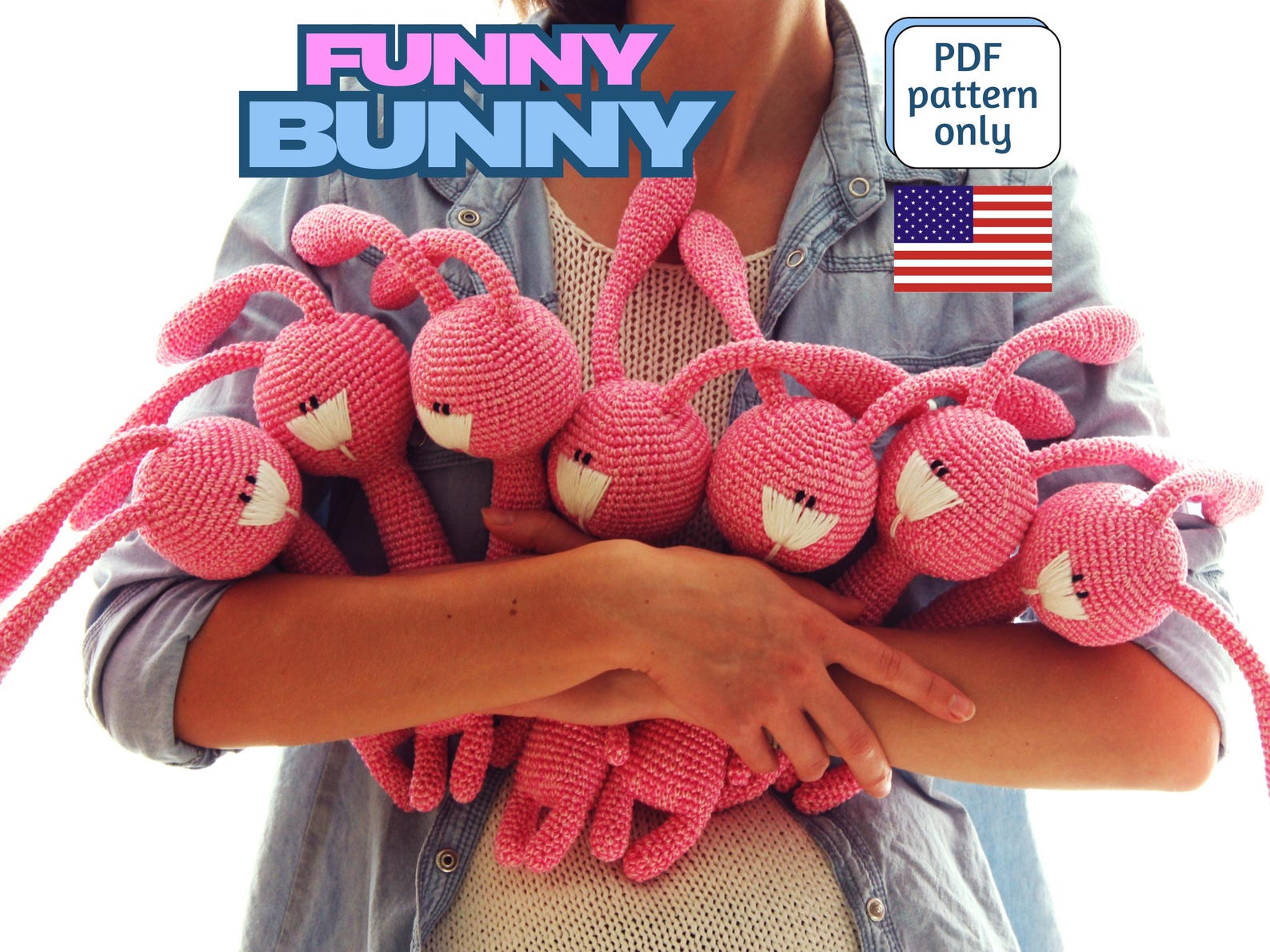 Crochet Pattern Funny Bunny Easy Amigurumi Tutorial, DIY Toy, PDF - Etsy