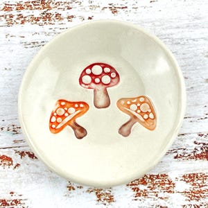 Mushroom Motif Tea Bag Rest, Coffee Spoon Holder or Ring Dish