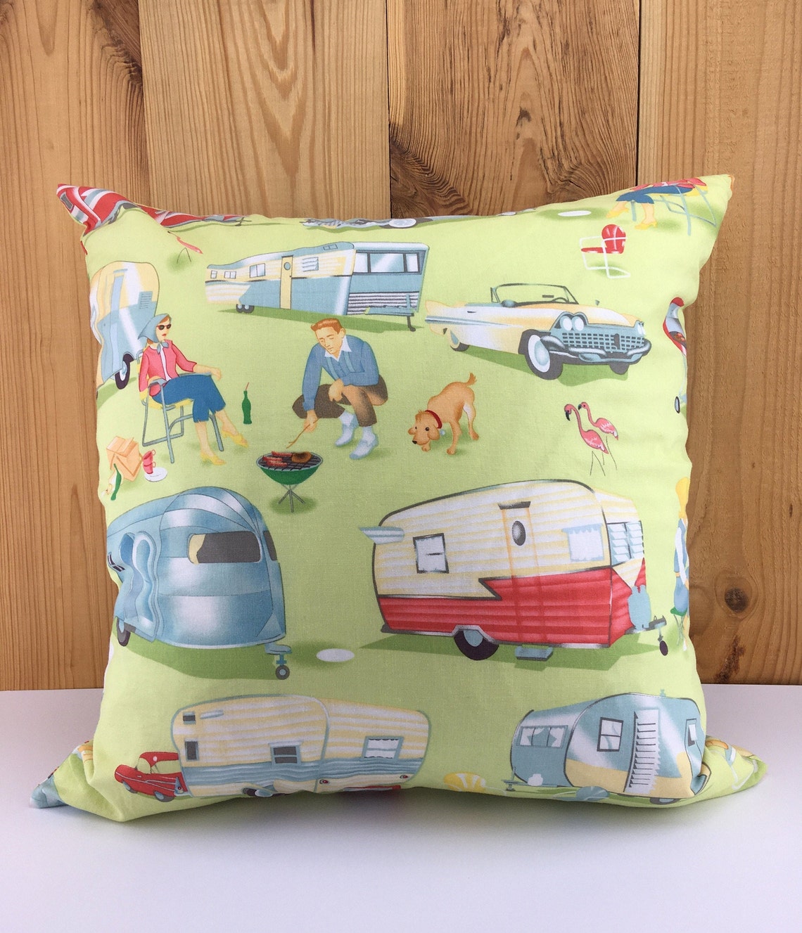 Handmade Trailer Travel Cushion Cover Only 18 X 18 Michael Etsy UK