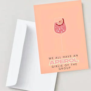 Biglietto d'auguri stampabile per Aperol Spritz - Biglietto d'auguri femminile - Biglietto d'amicizia divertente - Download immediato