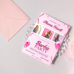 Cmon Barbie Lets Go PARTY INVITATION template