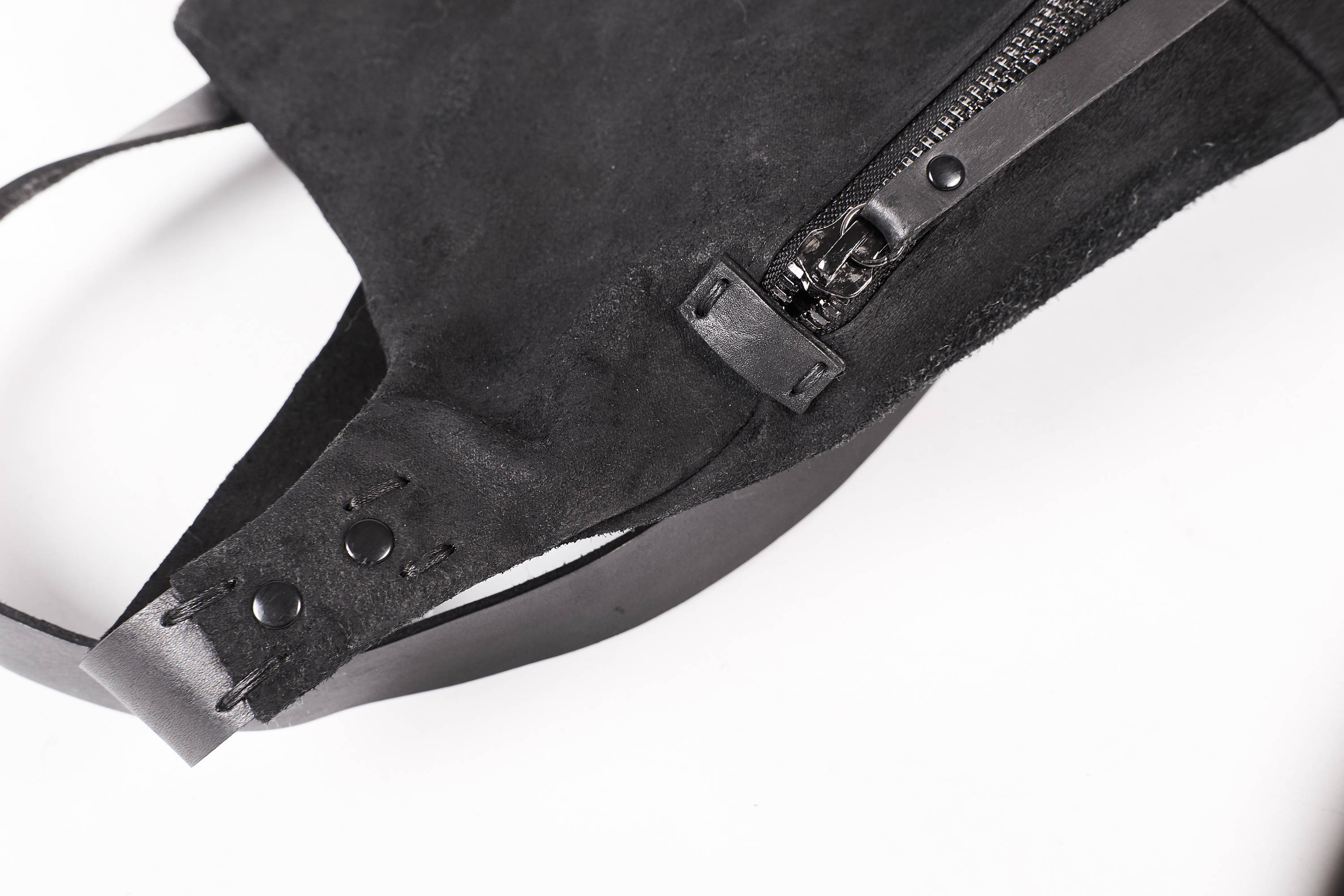 small black leather rucksack