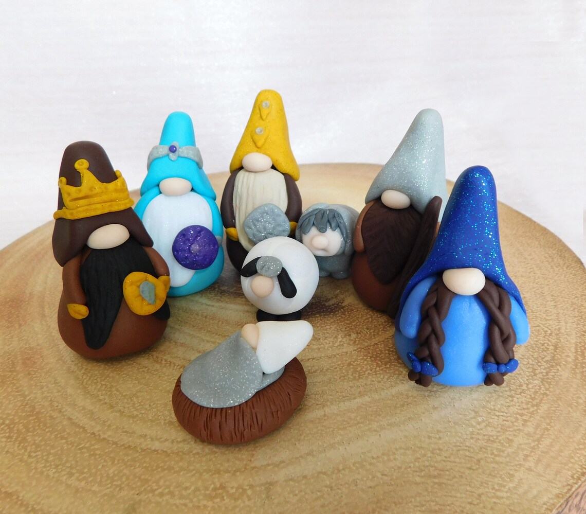 Gnome Nativity Set Uk 8 pieces Nativity Scene Gonk Gnomes Etsy