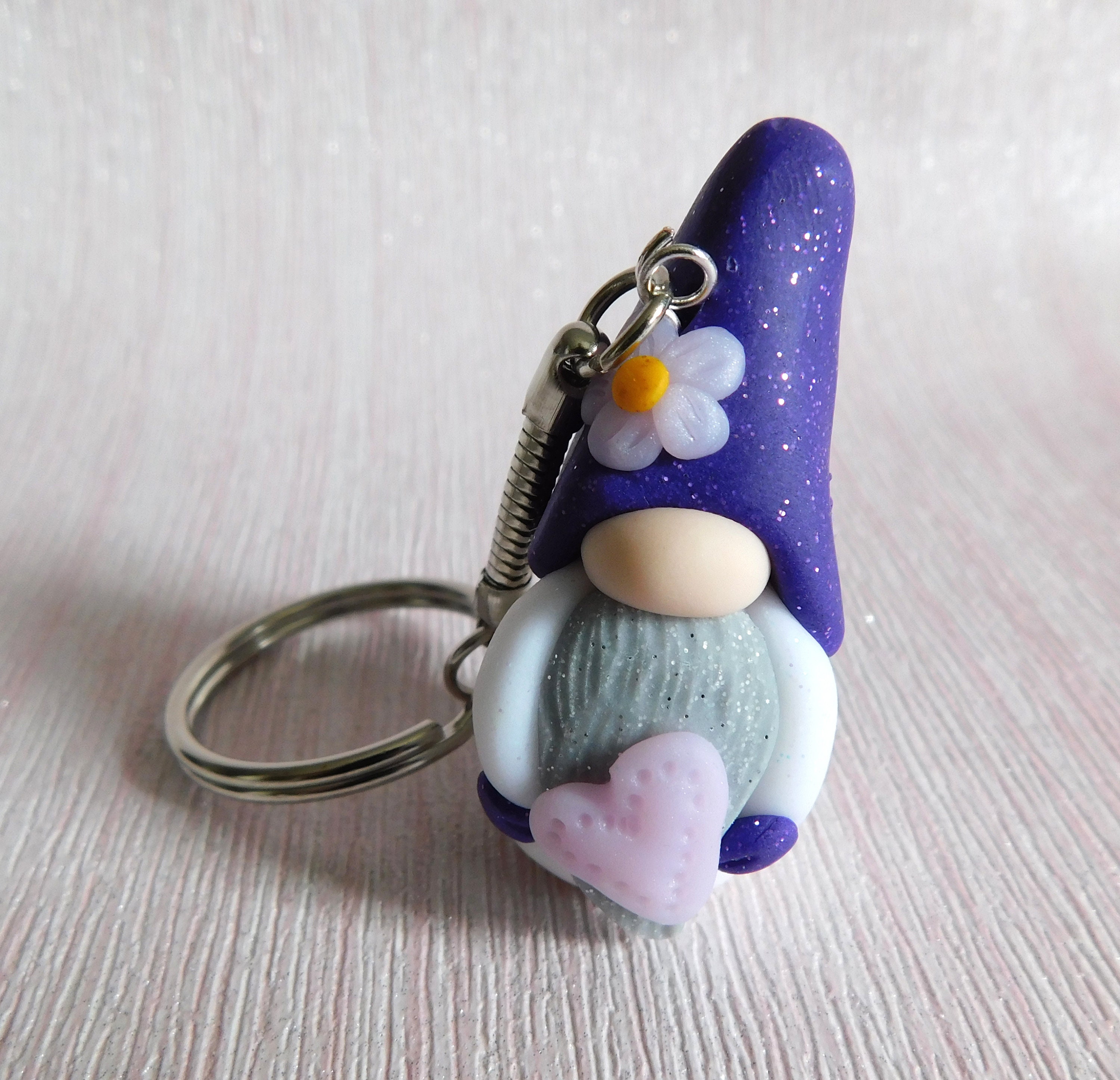 Gonk Keyring Purple Glittery Gnome Keychains Funny Cute Etsy Singapore