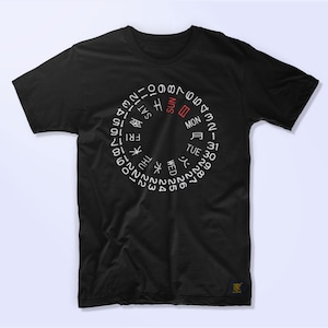 Japanese Day Date Wheel T-Shirt: Horology Watch Collector Gift for SKX Owner