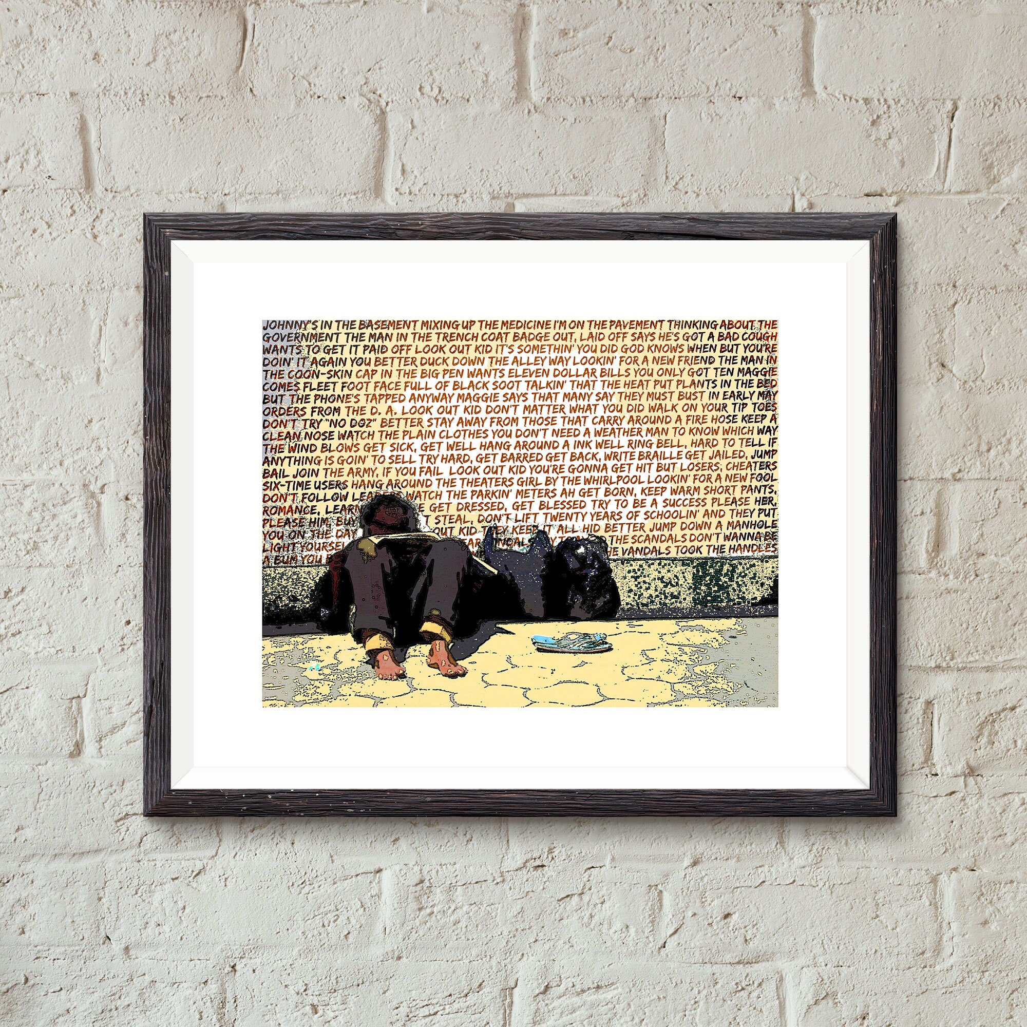 Bob Dylan Don't Think Twice It's Alright Art Print Wall Art A1 A2 A3 A4 A5  Music Father's Day Valentine's Day 