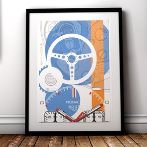 Heuer Monaco Watch Art Print: Steve McQueen, Vintage Horology Poster