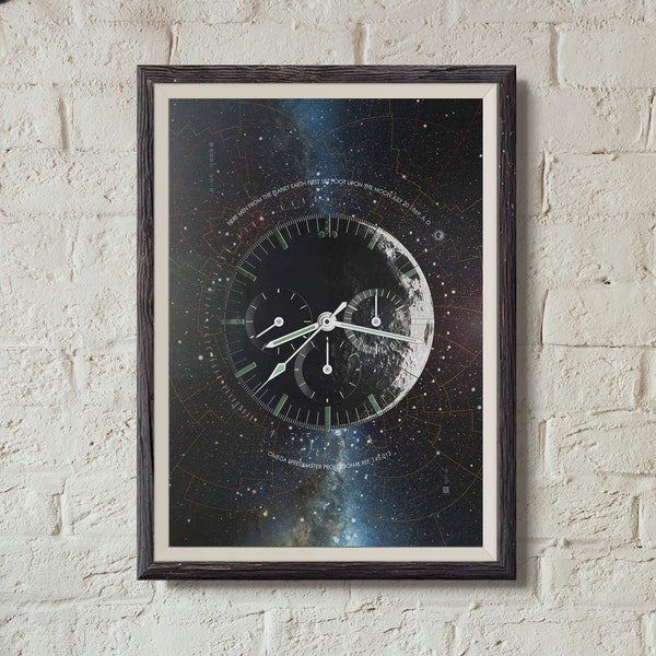 Speedmaster Moonwatch Horology Print, astronomical watch art print, Moonwatch owner gift, horology art print, Apollo 11 poster, watch poster