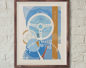 Impression d'art Heuer Monaco « Steve McQueen » : affiche de montre vintage