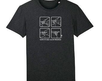 ビニールレコードプレーヤーTシャツ：常に清潔な針を使用、DJギフト