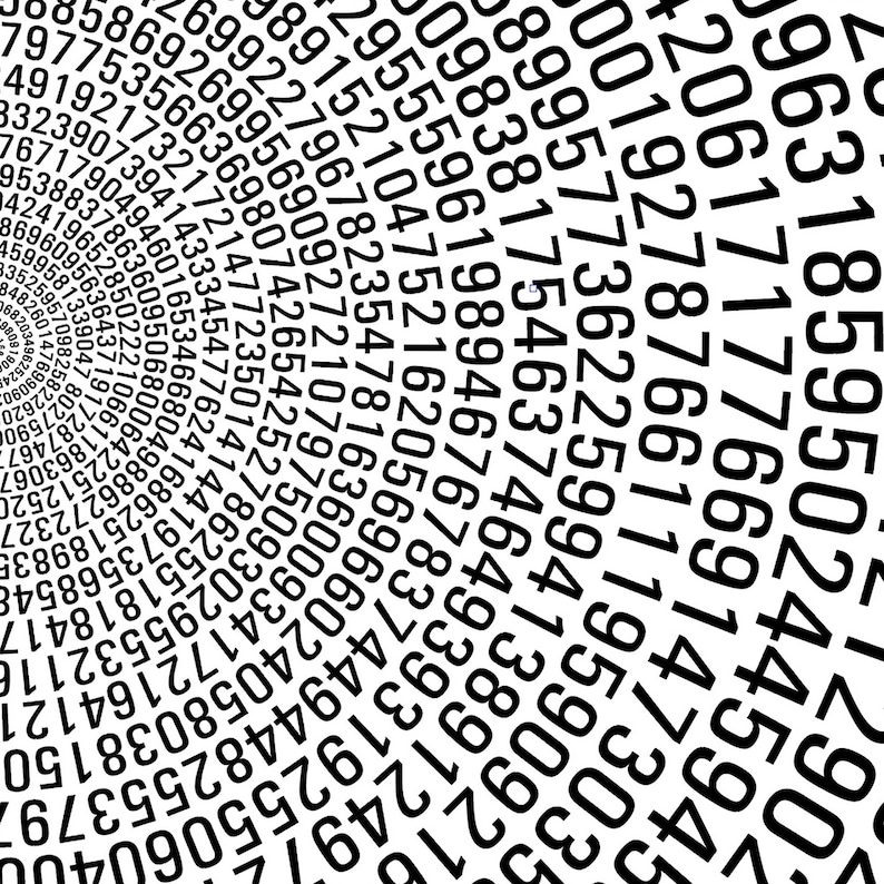 1090 décimales de Pi art print Numbers of Pi Mathematics art Etsy