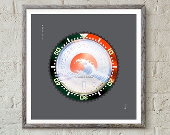 SKX Diver illustration Watch Art Print: Horology Wall Hanging
