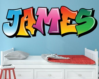 Personalised Wall Stickers for Boys/Girls/Kids Bedroom or Nursery - Wall Art Personalized Graffiti Decal X Large Size