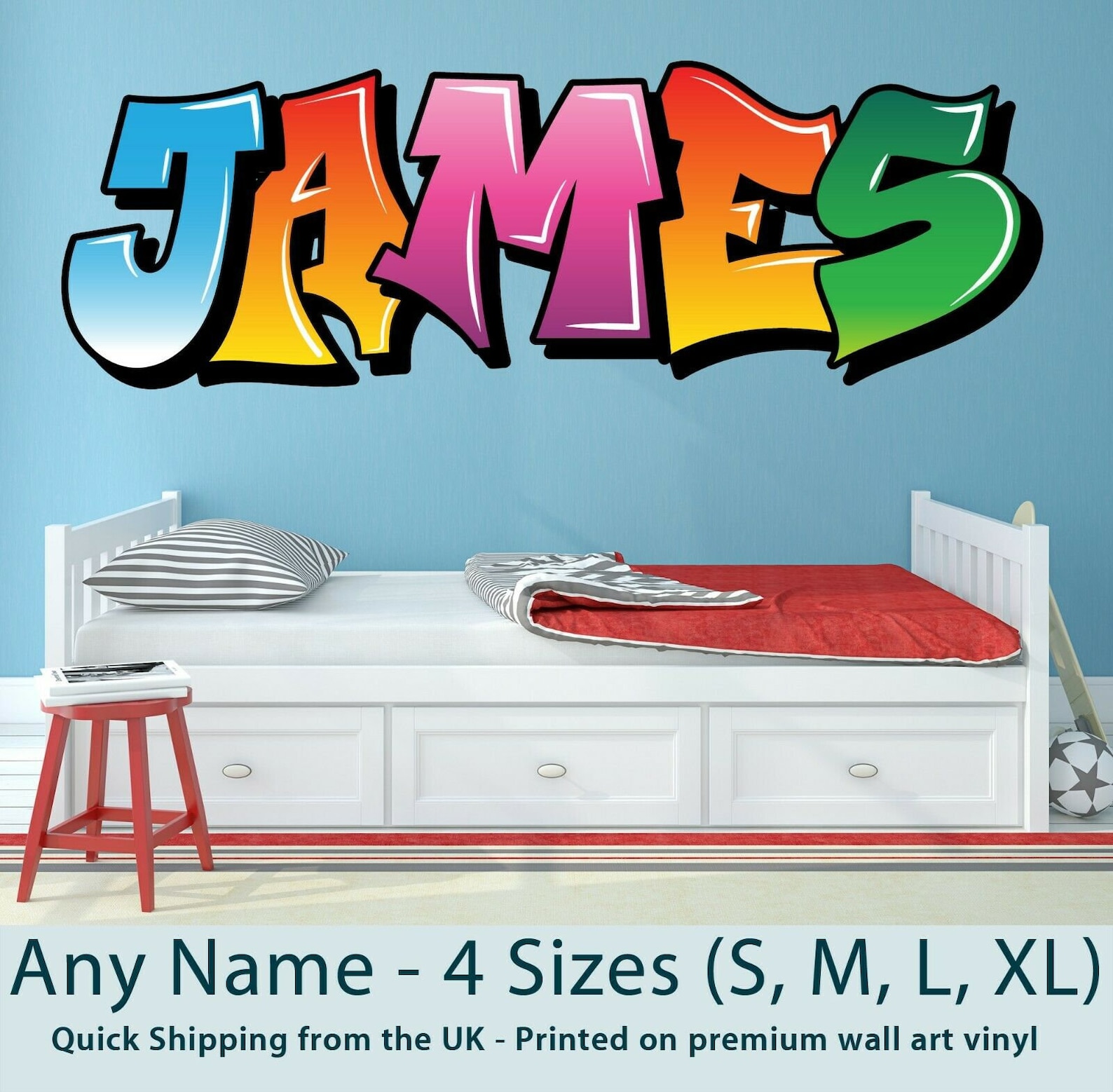 Personalised Wall Stickers for Boys/girls/kids Bedroom or Etsy UK