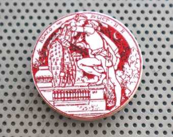 Romeo and Juliet 1.5" pinback button. William Shakespeare gifts English print badge window drama English teacher present theatre red white