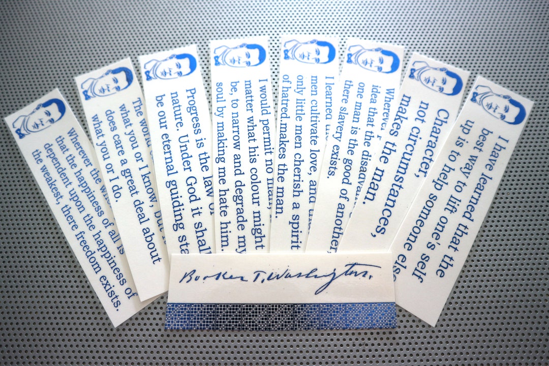 Washington Bookmarks Booker T Washington Bookmarks Set of Nine Handmade Civil Rights African ...