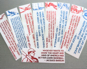 Baseball bookmarks set of 9 handmade quotes book marks game day history major league mom dad player pitcher catcher swing batter glove bat